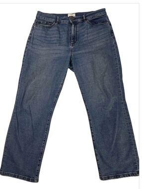 LOFT Petite High Rise Straight Jeans Size 12P Light Wash Denim Classic Fit